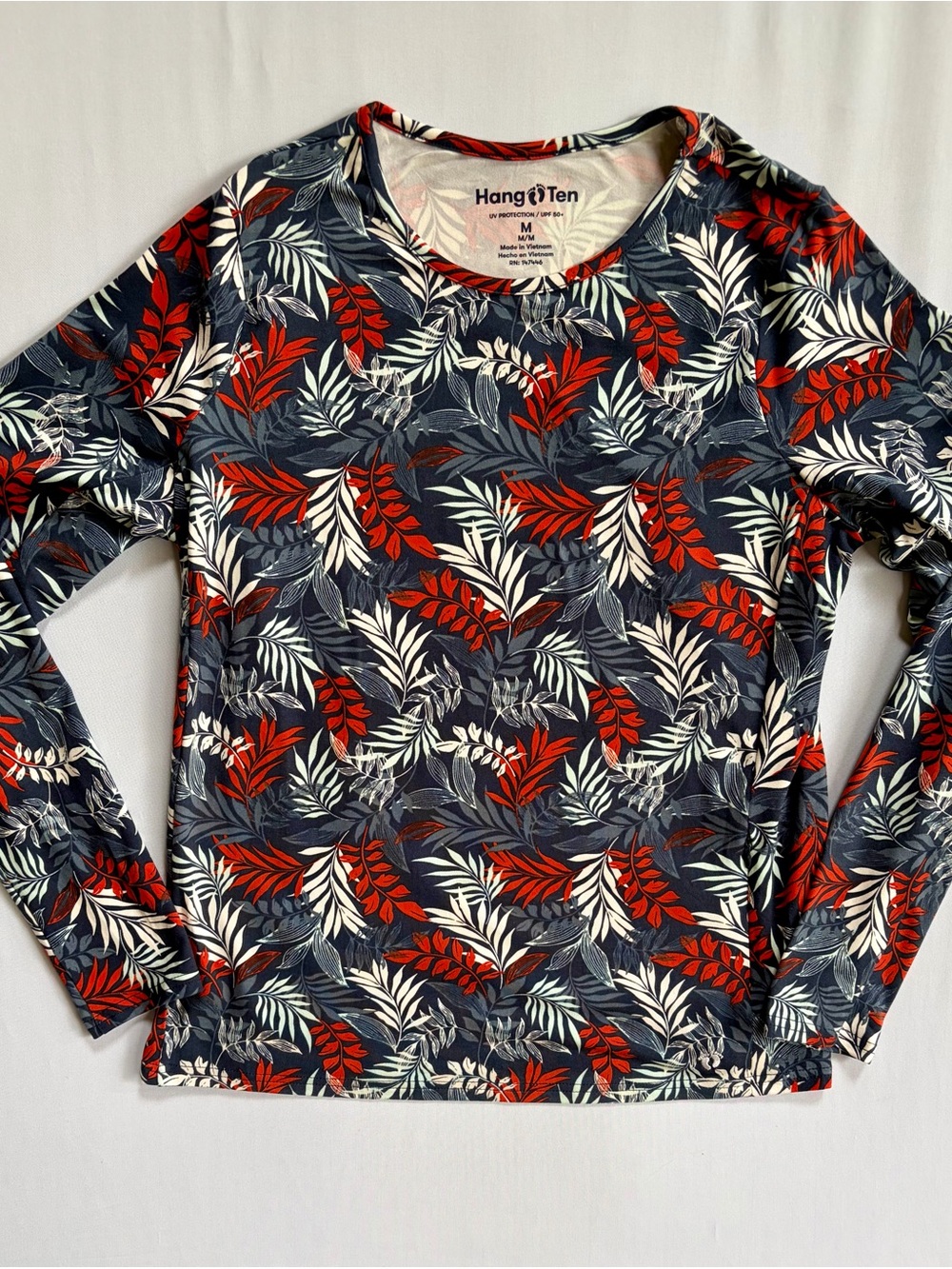 Hang Ten long sleeve UPF 50+ Rash Guard Tropical Print Long Sleeve
